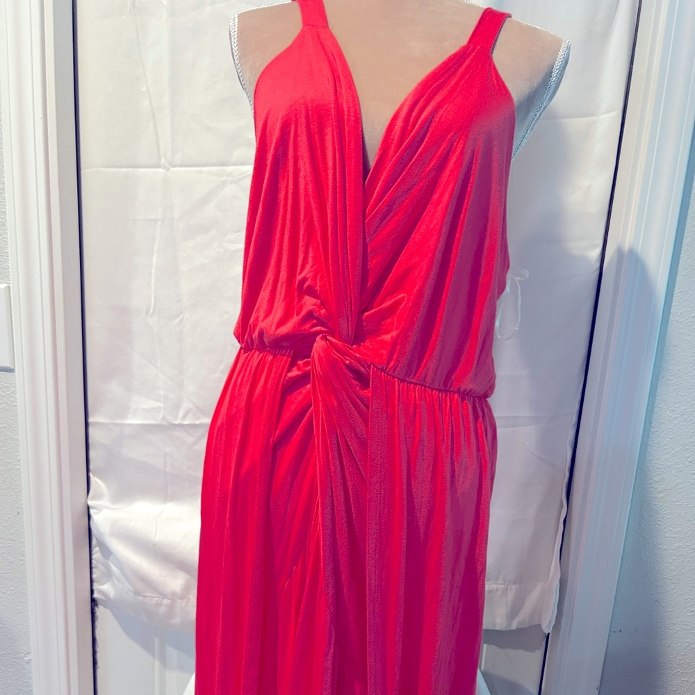 Elegant Red Sleeveless Dress Jumpsuit